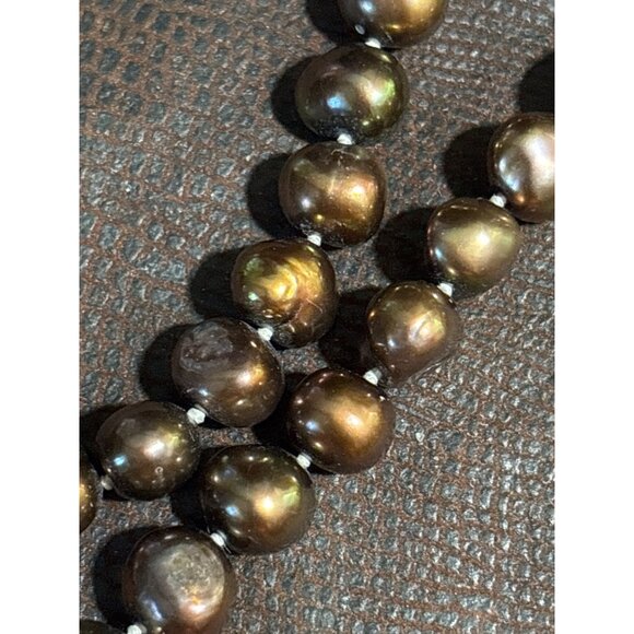 Multi-Strand 18" Sterling silver Necklace W/ Bronze Pearls Tigers Eye Jasper & C - Picture 8 of 12